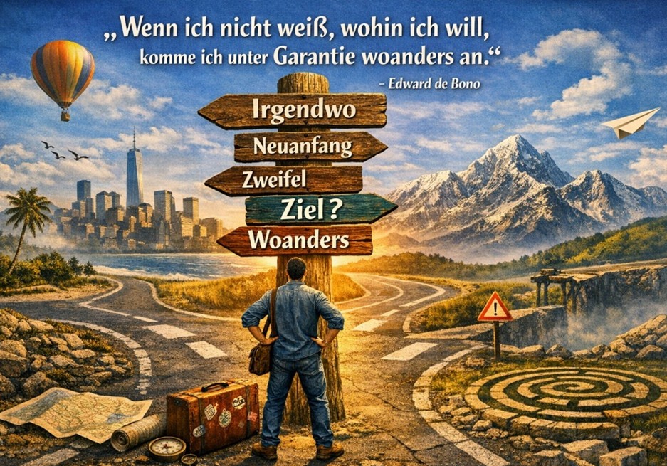 Lebensziel, Lebenssinn, der purpose of life und die 6 Hüte
